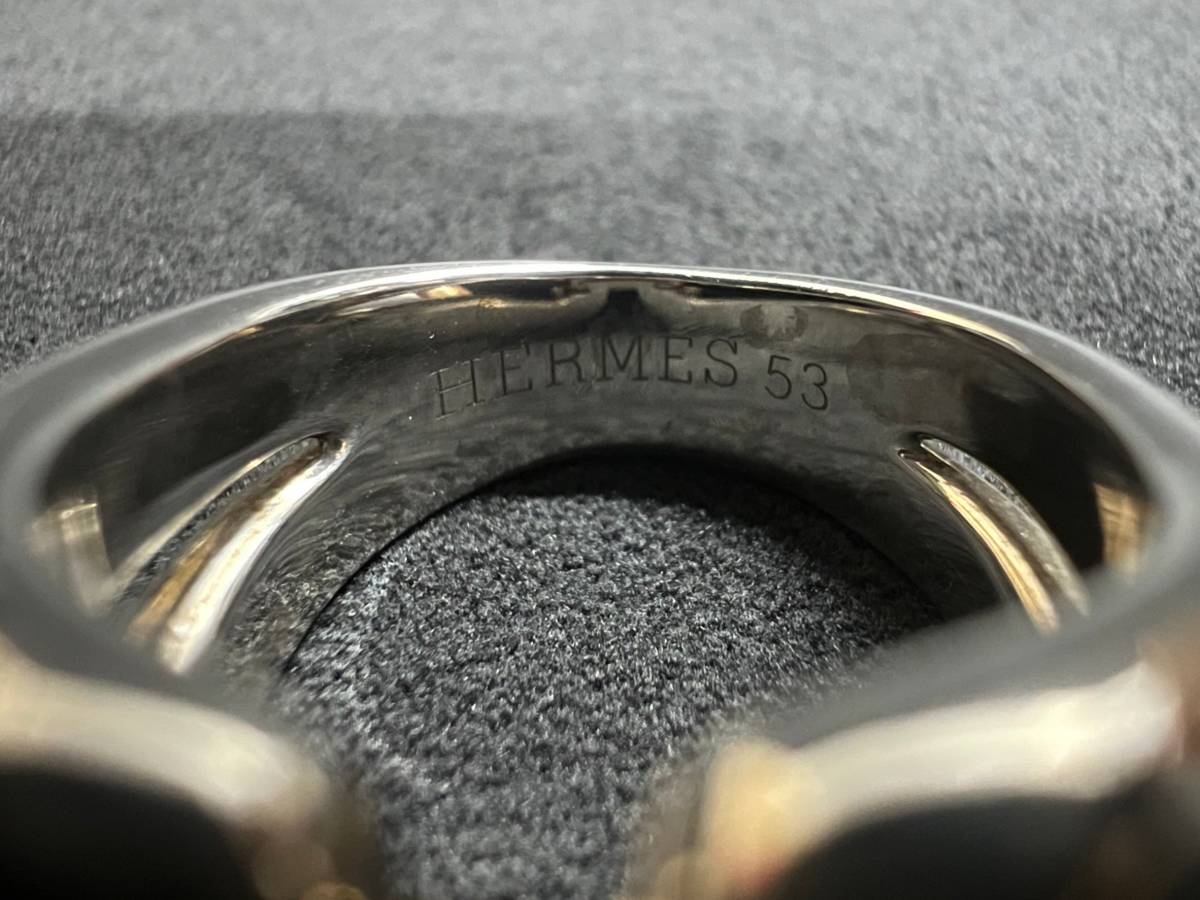 0002-0119 1円出品 アクセサリー 指輪 エルメス HERMES ヒストリー リング HISTORY RING コンビ ゴールド シルバー 53 現物 のみ_画像5