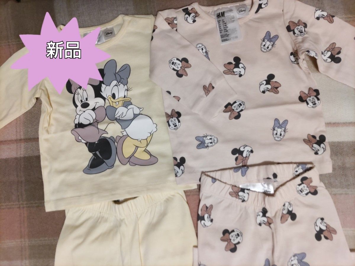 新品】H&M ミニーマウス デイジー セットアップ パジャマ ルーム 新品】H&M ミニーマウス デイジー セットアップ パジャマ ルーム