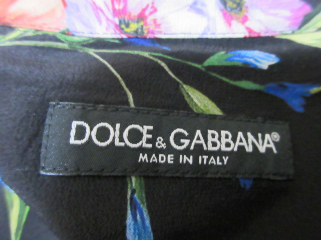 ドルチェ＆ガッバーナ DOLCE&GABBANA シルク　100％　レオパード　総柄　オーバーサイズ　開襟　オープンカラー　シャツ　40_画像3