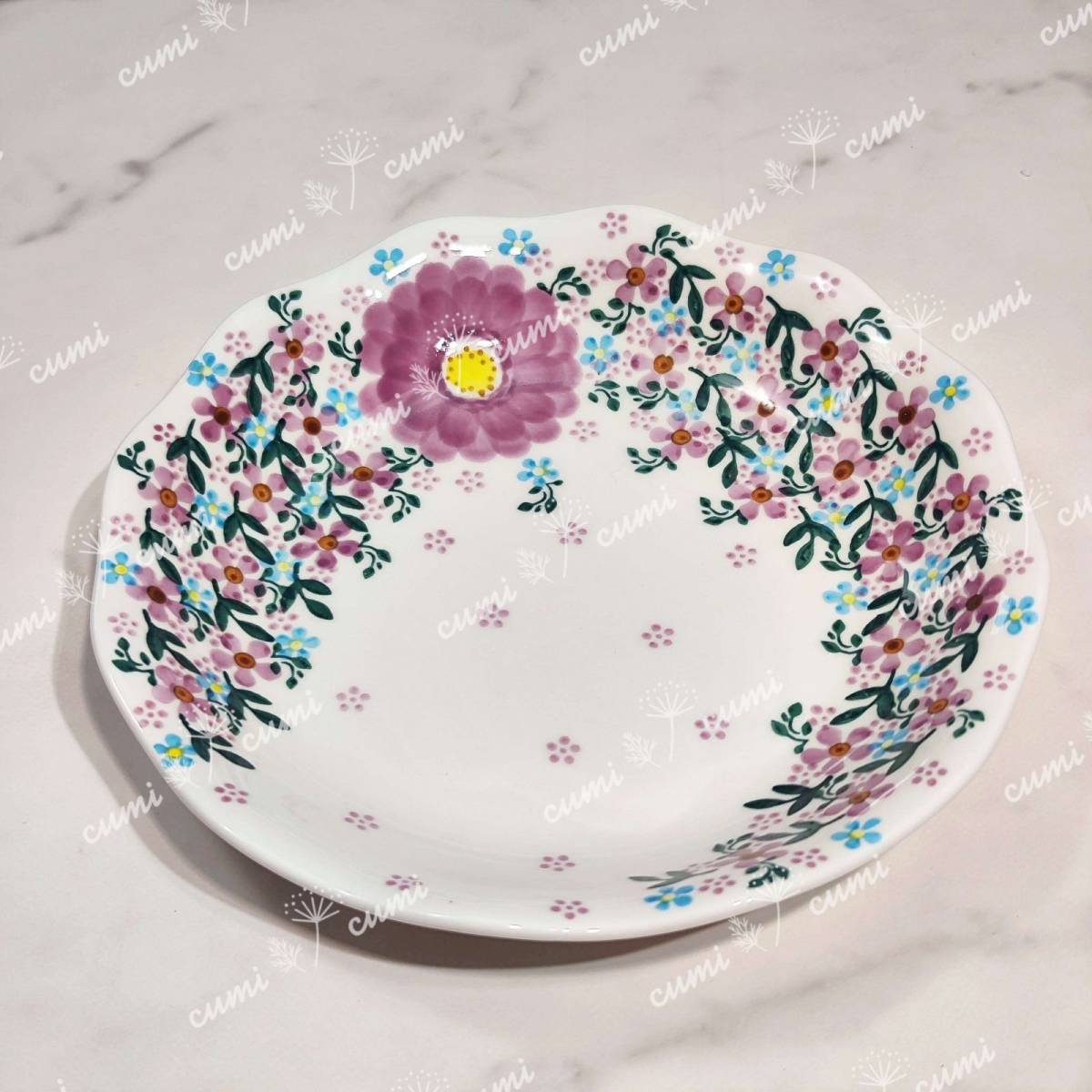 [ America ][1 piece ] Northern Europe miscellaneous goods limitation plate tableware plate ceramics flower stylish rare flower heat-resisting tableware hand .. dish washer microwave oven oven 