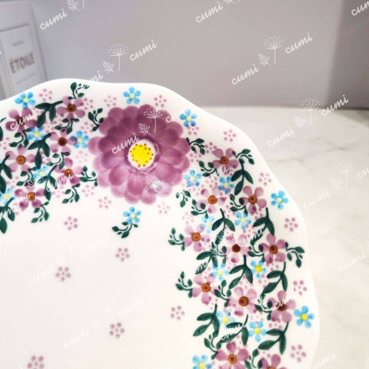 [ America ][1 piece ] Northern Europe miscellaneous goods limitation plate tableware plate ceramics flower stylish rare flower heat-resisting tableware hand .. dish washer microwave oven oven 