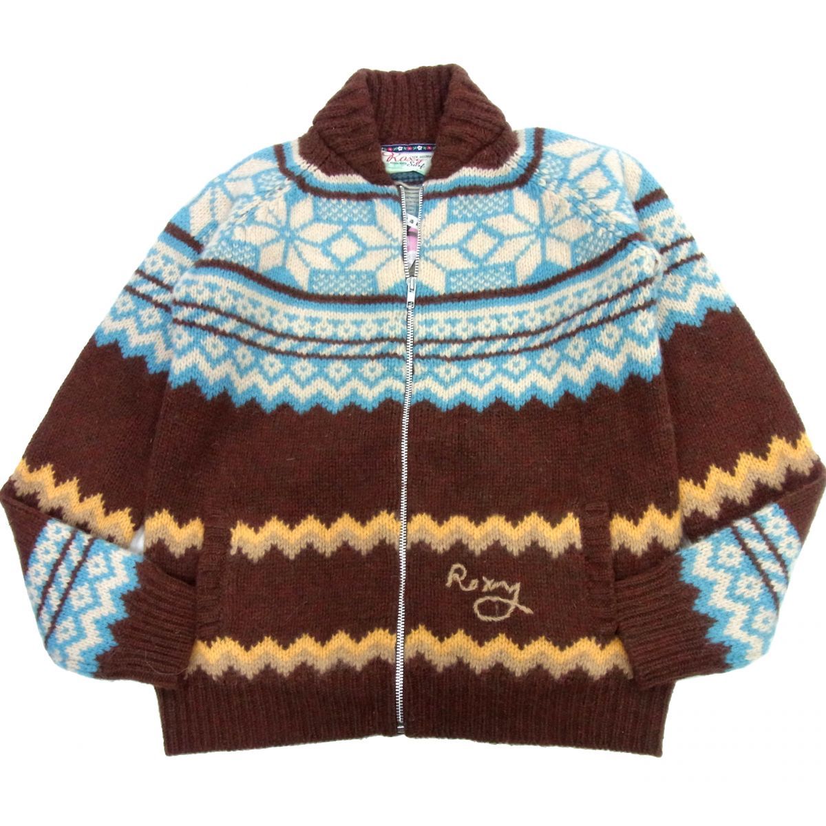  new goods regular price 15.540 jpy #Roxy Roxy couch n sweater knitted jacket nordic pattern winter thing lady's 