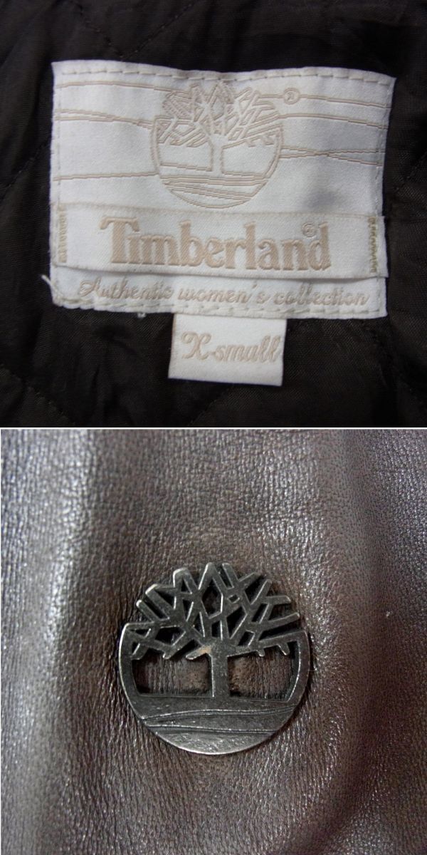  обычная цена 10 десять тысяч иен и больше *Timberland Timberland Ram кожаный жакет Rider's блузон женский XS размер прекрасный линия кожа ягненка стандартный товар 