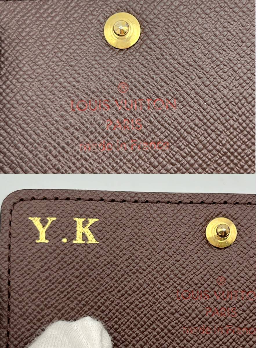 【美品】ルイヴィトン LOUIS VUITTON ダミエ ミュルティクレ6 キーケース6連 N62630　イニシャル入り　箱_画像7