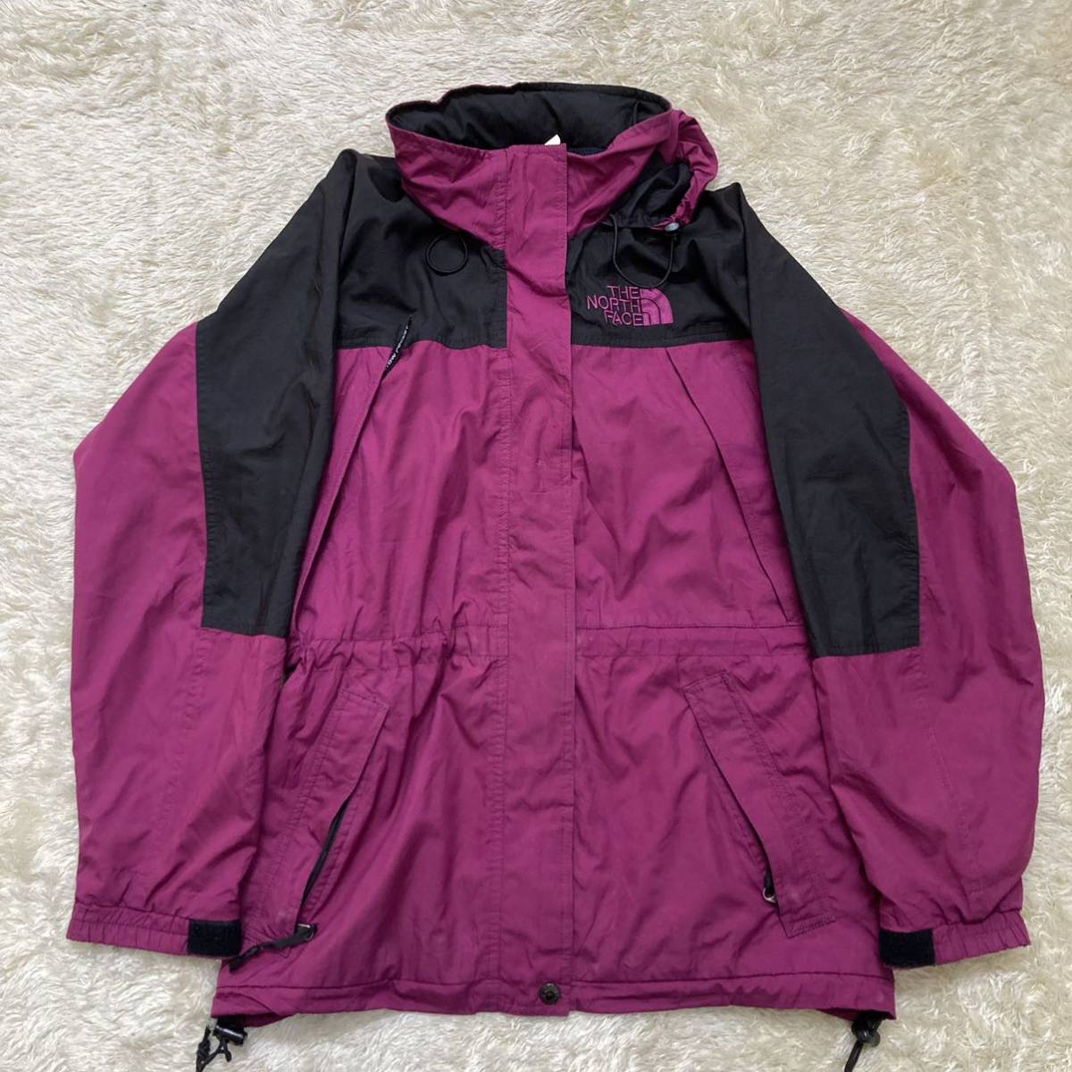 レア 90’s THE NORTH FACEマウンテンパーカー カシス×ブラック