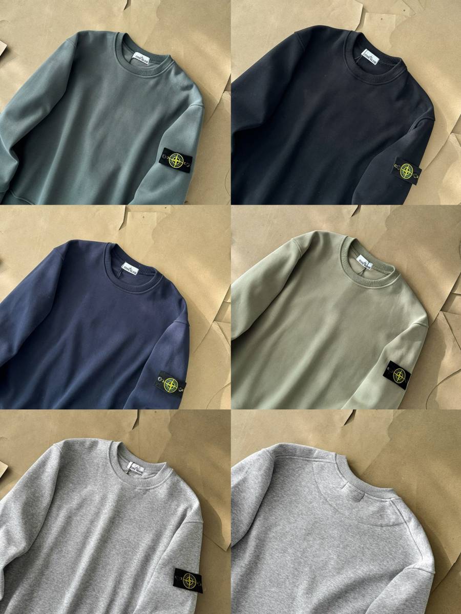 Stone Island2023ストーン・アイランド・コンパス・スリーブ・バッジ入りカップル・プルオーバー・クルーネック・スウェットシャツ_画像7