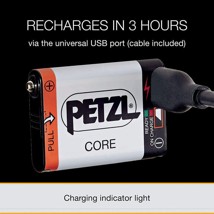 最新＊Petzl【ペツルヘッドランプ用】コア充電池＊ハイブリッド用COREリチウムイオン充電電池【E99ACA】バッテリー本体のUSBポートから充電の画像4