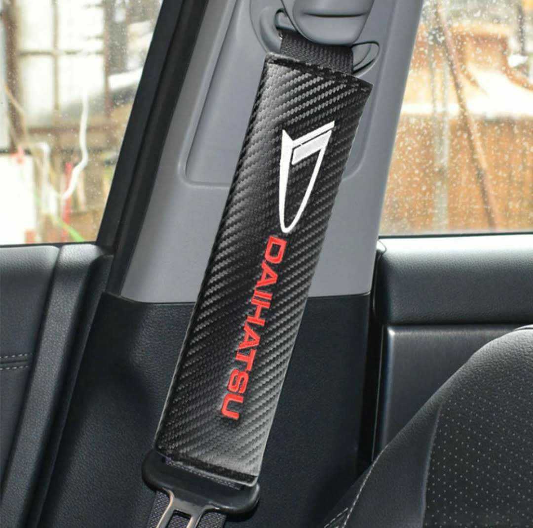  new goods 2 piece 1 set Daihatsu seat belt cover cushion carbon fibre seat belt pad Tanto 