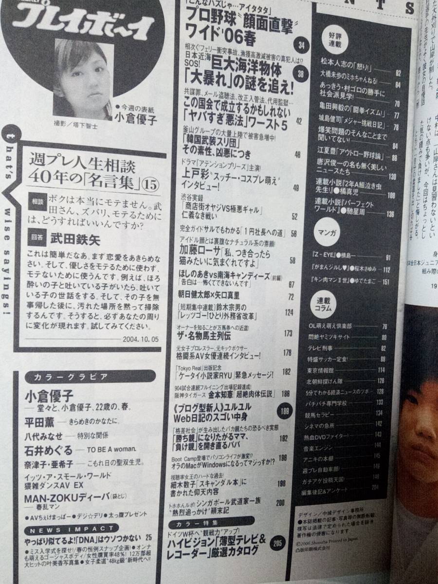 週刊プレイボーイ 2006年5月2日号・2007年6月4日号☆まとめて2冊セット 小倉優子/平田薫/八代みなせ/石井めぐる/安田美沙子/ほしのあき_画像8