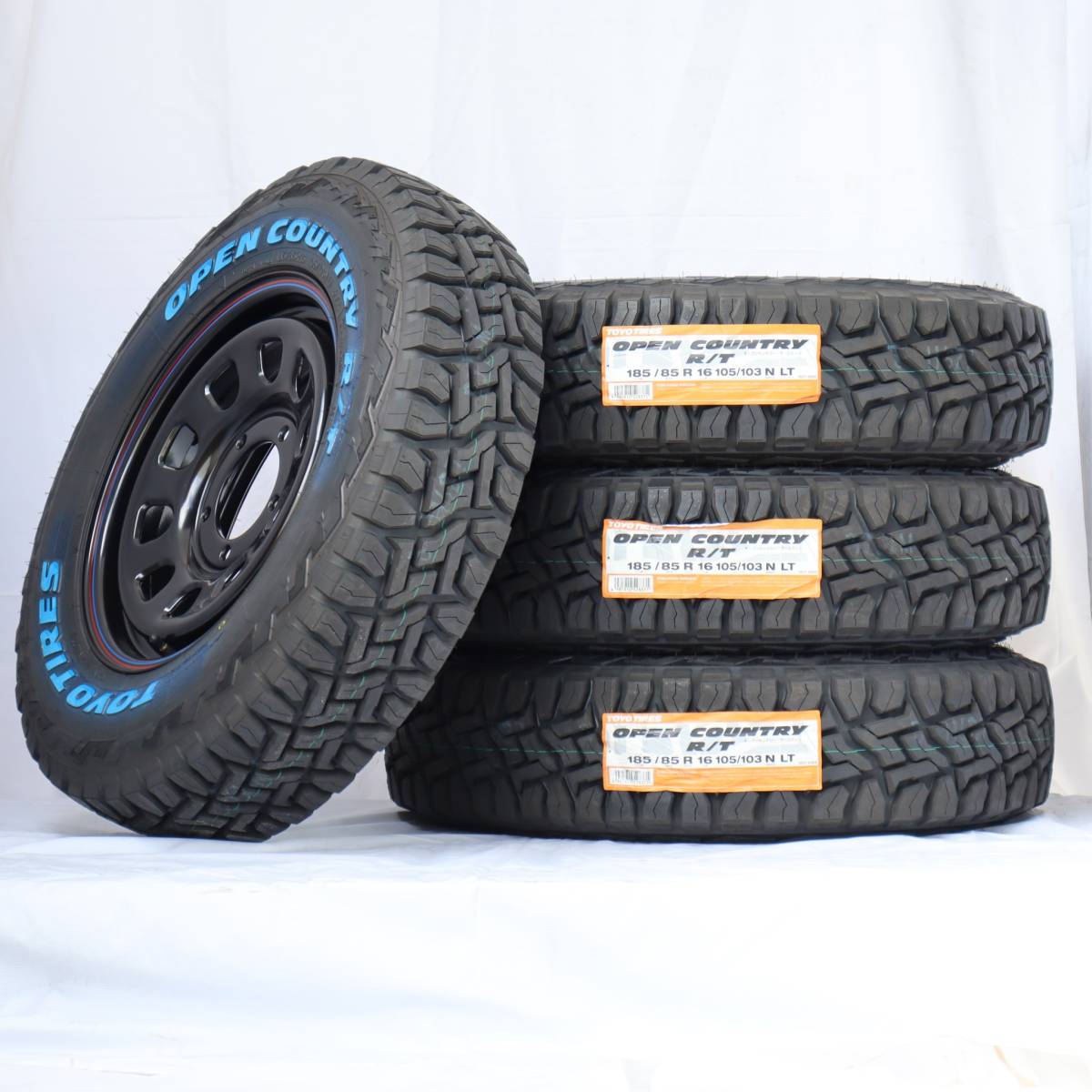 新品 デイトナ 16-5.5J＋20 5-139.7 ブラック タイヤ付4本SET 185/85R16 トーヨーOPENCOUNTRY R/T ジムニー (W2244)_画像6