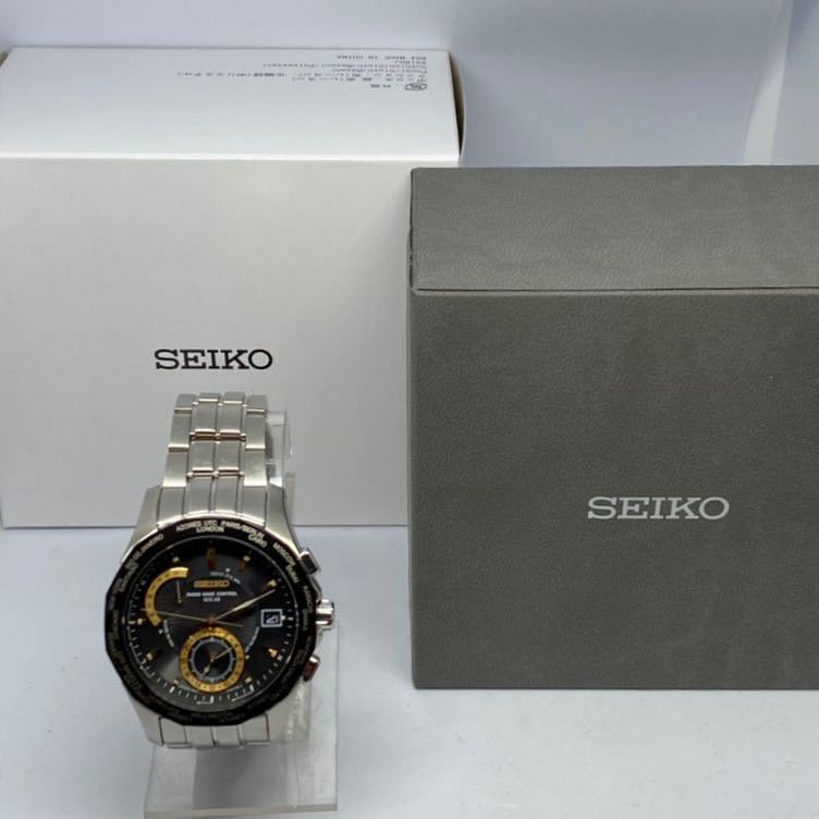 ★1円〜♪★希少良品★SEIKO セイコー BRIGHTZ ブライツ 【SAGA001】ワールドタイム ソーラー電波時計 チタン製 定価135,000円の品_画像2