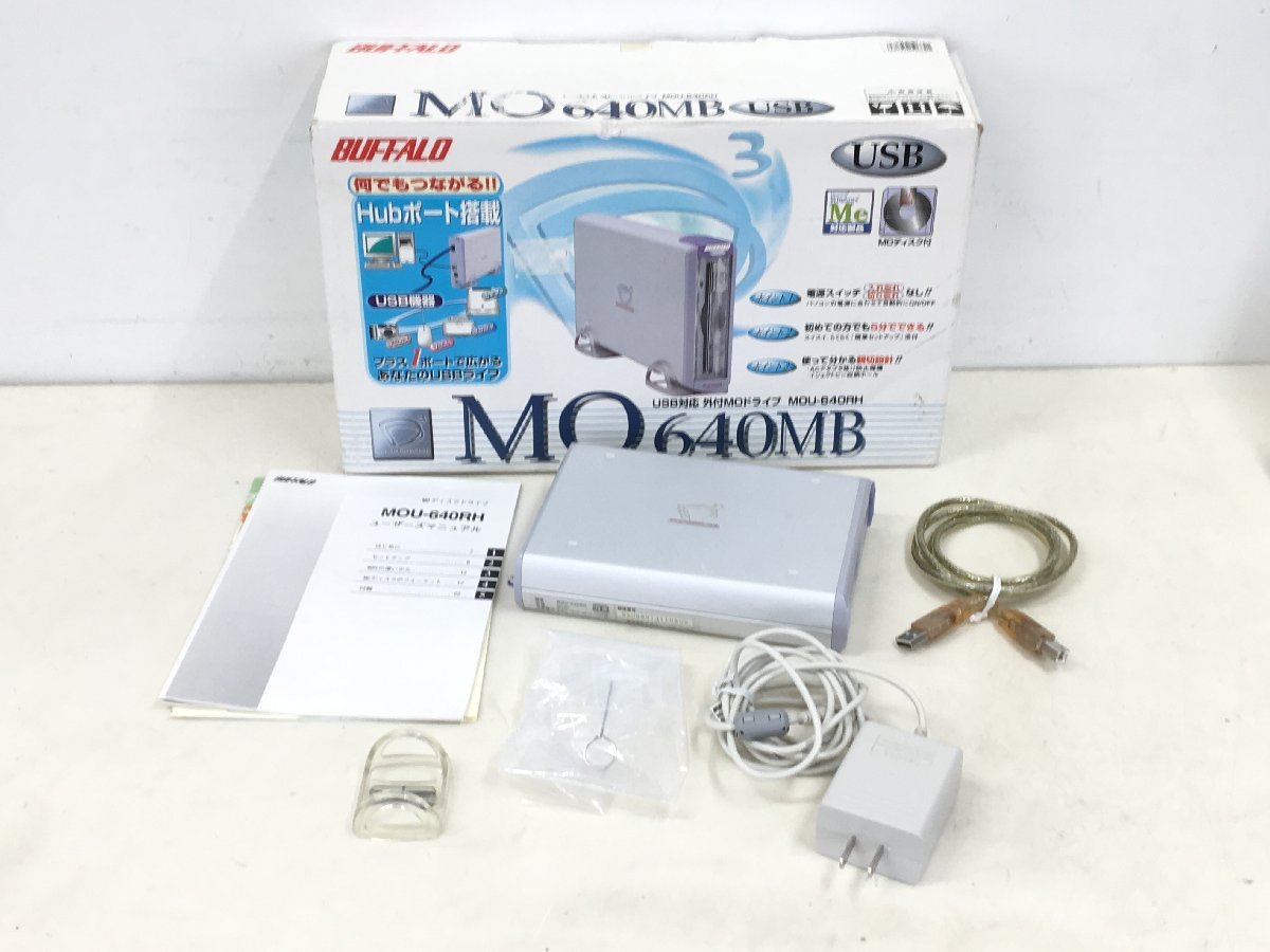 BUFFALO 外付けMOドライブ MOU-640RH　640MB 箱あり 　中古ジャンク品　 (管:2B-M)_画像1