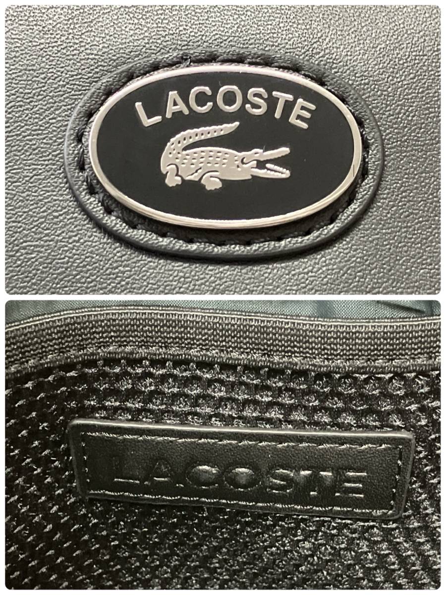 未使用 LACOSTE ラコステ モノグラム ショルダーバッグ ブラック 黒_画像7