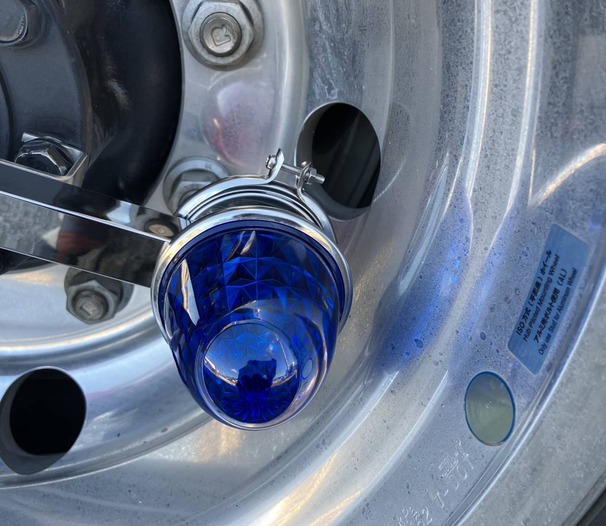 鏡面ステンレス製 22 5インチ用 ホイールマーカー スピンナー 鏡面ステンレス製 22 5インチ用 ホイールマーカー スピンナー