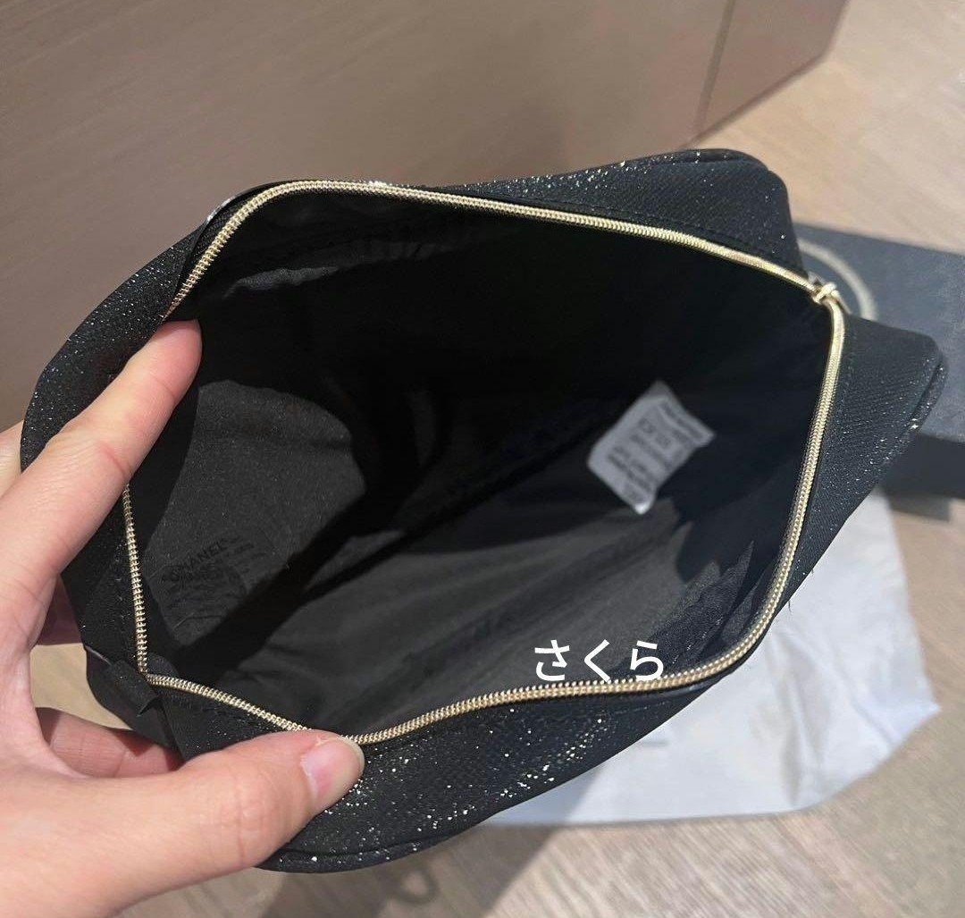 シャネル CHANEL クリスマス ノベルティポーチ ブラック ココ シャネル CHANEL クリスマス ノベルティポーチ ブラック ココ