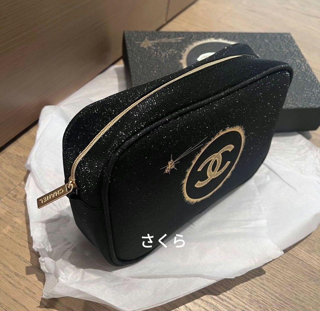 シャネル CHANEL クリスマス ノベルティポーチ ブラック ココ シャネル CHANEL クリスマス ノベルティポーチ ブラック ココ