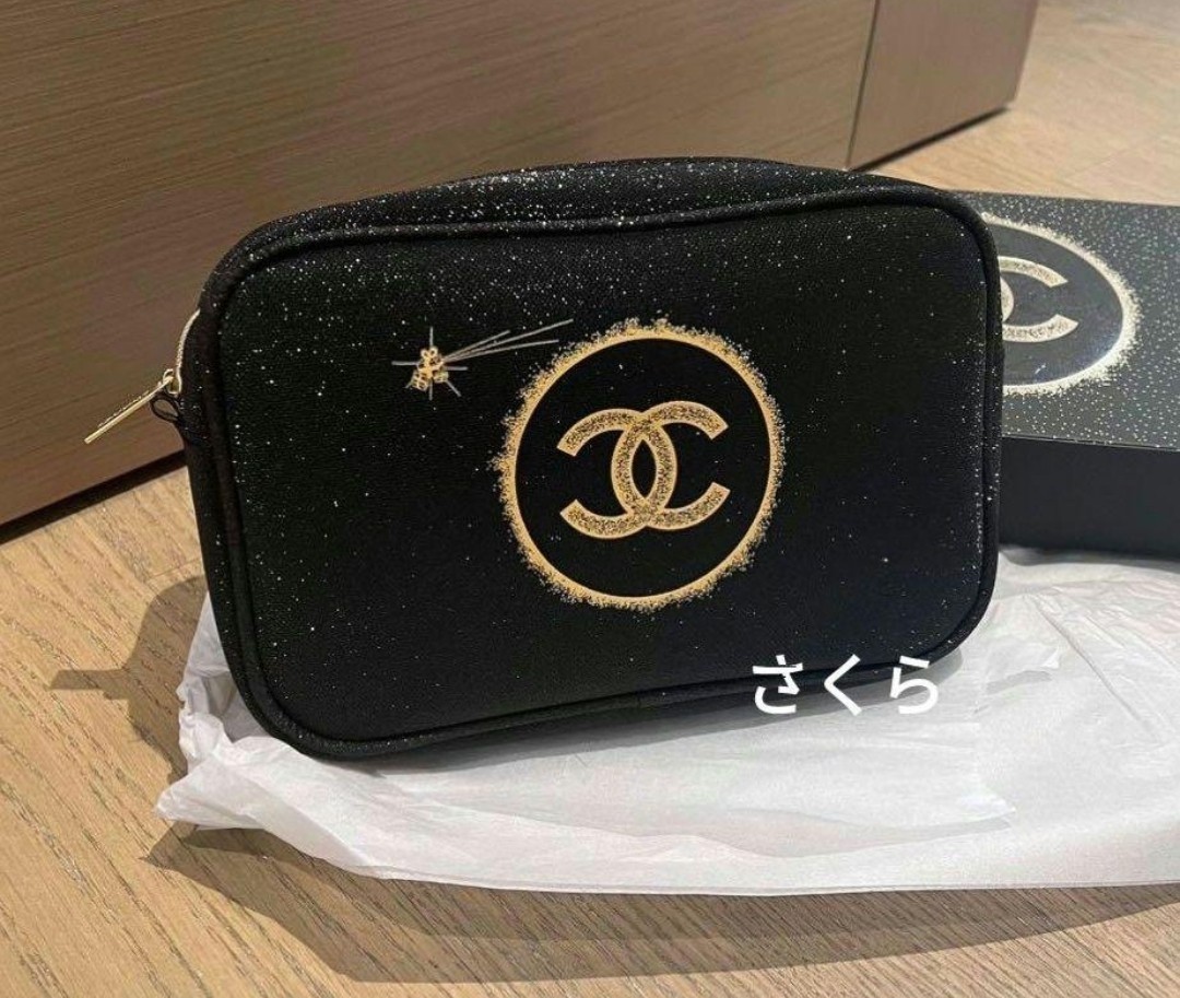 シャネル CHANEL クリスマス ノベルティポーチ ブラック ココ シャネル CHANEL クリスマス ノベルティポーチ ブラック ココ