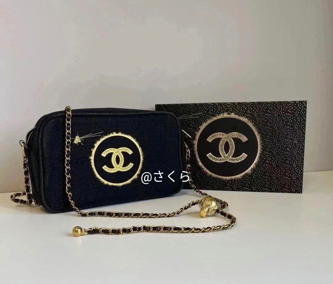 シャネル CHANEL クリスマス ノベルティポーチ ブラック ココ シャネル CHANEL クリスマス ノベルティポーチ ブラック ココ