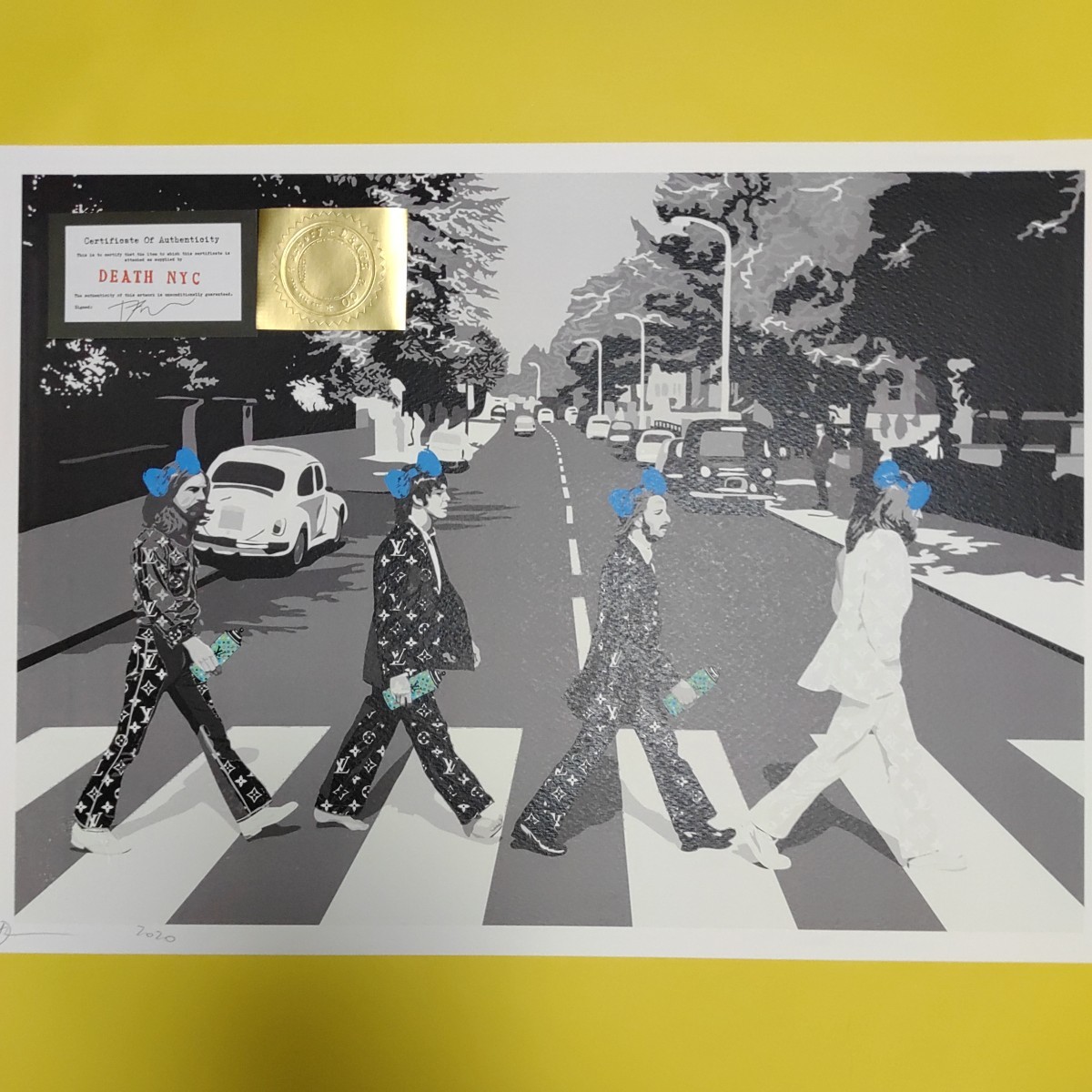 DEATH NYC 世界限定100枚 アートポスター　Beatles　ビートルズ アビイロード　LOUISVUITTON ルイヴィトン ブルーリボン Banksy バンクシー_画像1