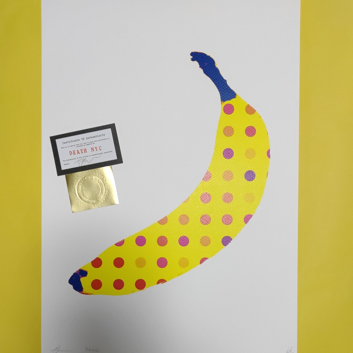 DEATH NYC 世界限定100枚 アートポスター Damien Hurst ダミアンハースト アンディウォーホル Andy Warhol バナナ 現代アート POPART の画像1