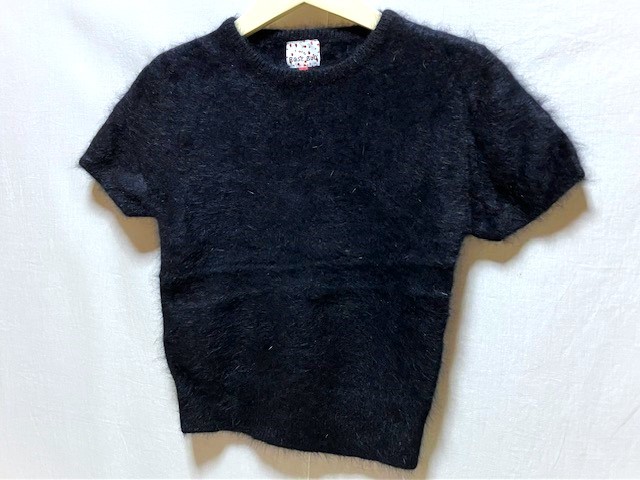 【ROSE BUD/ローズバッド】モヘアニット クルーネック 半袖セーター BLACK 1 新品/デッドストック/希少/ストリート/キュート/セクシー/快適_画像3