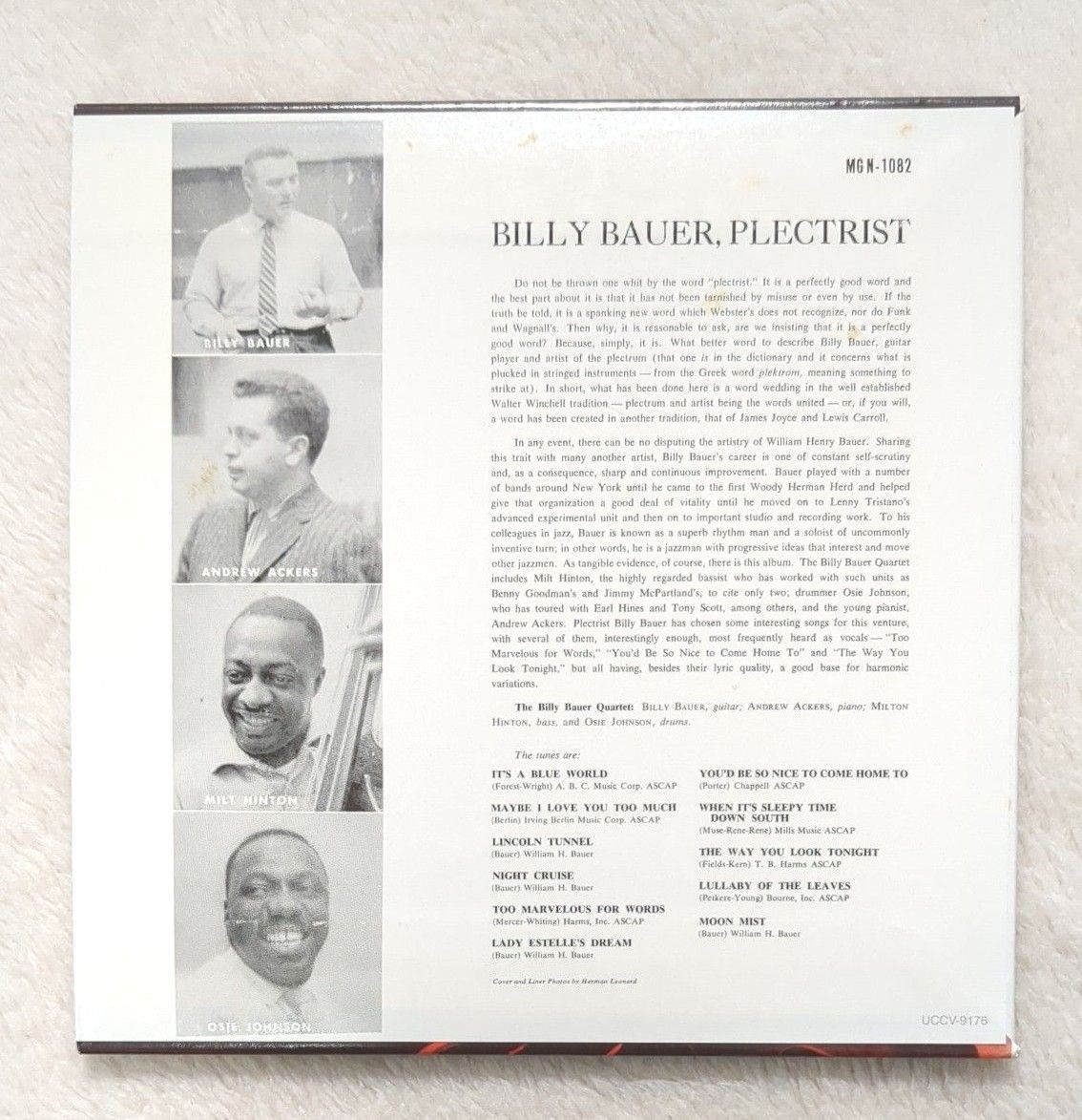 ビリー・バウアー 「プレクトリスト」（紙ジャケット、日本初CD化 限定盤CD）UCCV-9176