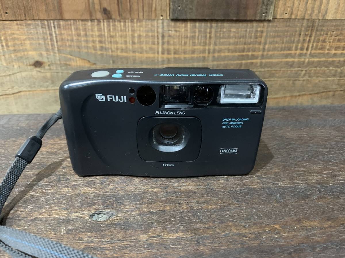 FUJI　フジ　CARDIA Travel mini WIDE-P　28mm　パノラマ　フィルムカメラ　カメラ　長期保管品　現状品　コンパクト_画像1