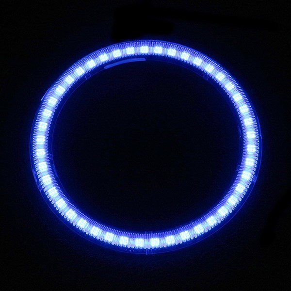 Б LEDイカリング カバー付き 106m SMD57連 2個セット ブルー 電球 ライト ランプ 交換 ヘッドライト交換 ドレスアップ_画像3