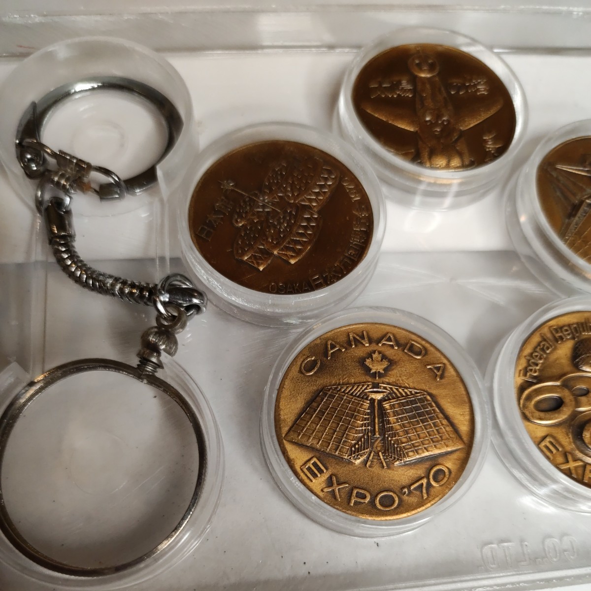 #34 日本万国博覧会 大阪万博 記念メダル EXPO70 キーホルダー 太陽の塔 1970 World Exposition Osaka Bronze Medal Coins Set_画像2