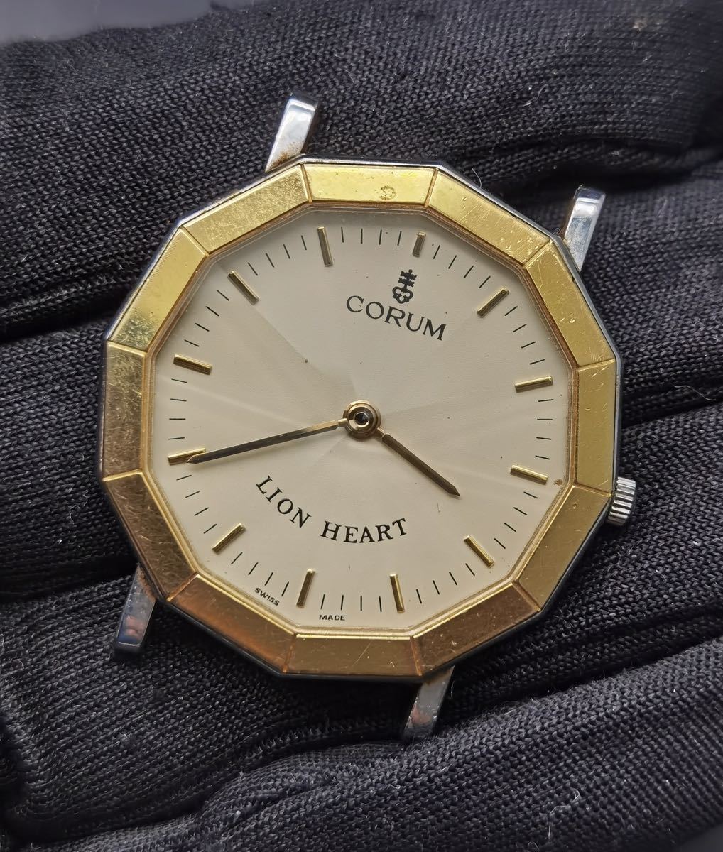 used Junk Corum CORUM lion Heart 64.801.21 quartz immovable used Junk Corum CORUM lion Heart 64.801.21 quartz immovable
