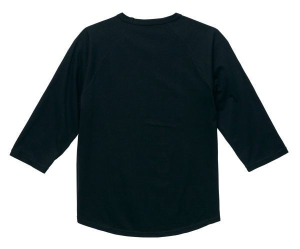 Tシャツ 七分袖 XL ブラック ラグラン 厚手 5.6オンス 綿 無地T 七分 7分 7分袖 無地 綿100％ コットン A662 LL 2L 黒 黒色_画像2