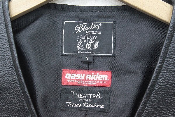 2J7361■Blacktop Motorcycle×THEATER8×EASYRIDER レザーベスト ブラックトップモーターサイクル シアターエイト イージーライダーの画像4