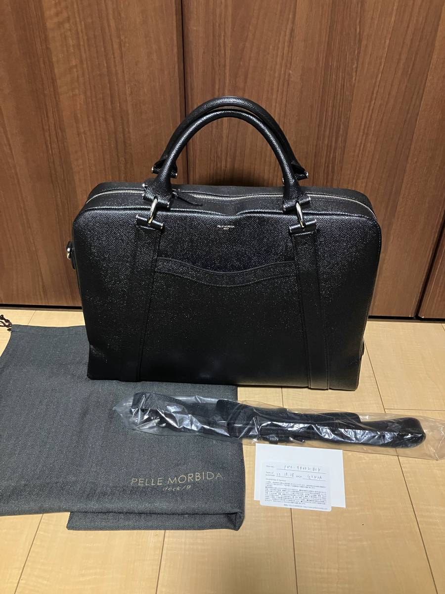 ＊使用1ヶ月のみ＊ ペッレモルビダ デッキナイン 黒 PELLE MORBIDA デッキ9 ブラックpmo-9b002 blk ビジネスバッグ ブリーフケース_画像1