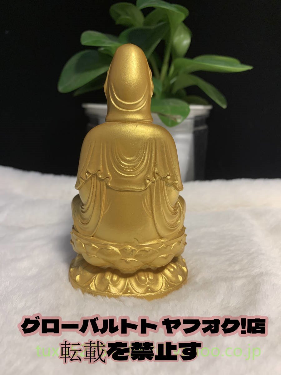 木彫仏像 観音菩薩 座像 仏教工芸品 木彫仏教 縁起物 贈り物_画像2