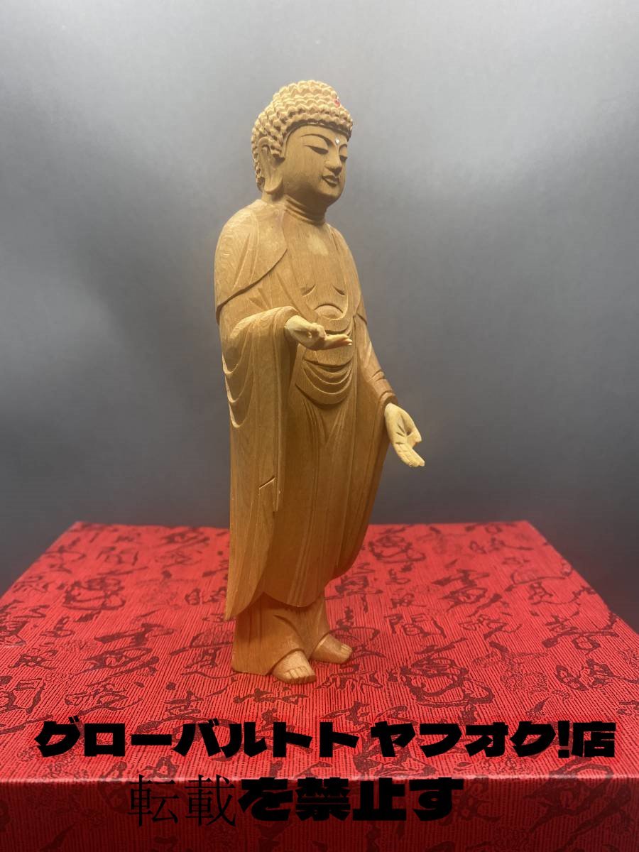 彫刻 新作 阿弥陀如来立像 阿弥陀如来 阿弥陀 美術品 高品質 仏教美術 仏像立像 仏師彫り 木造木彫_画像4