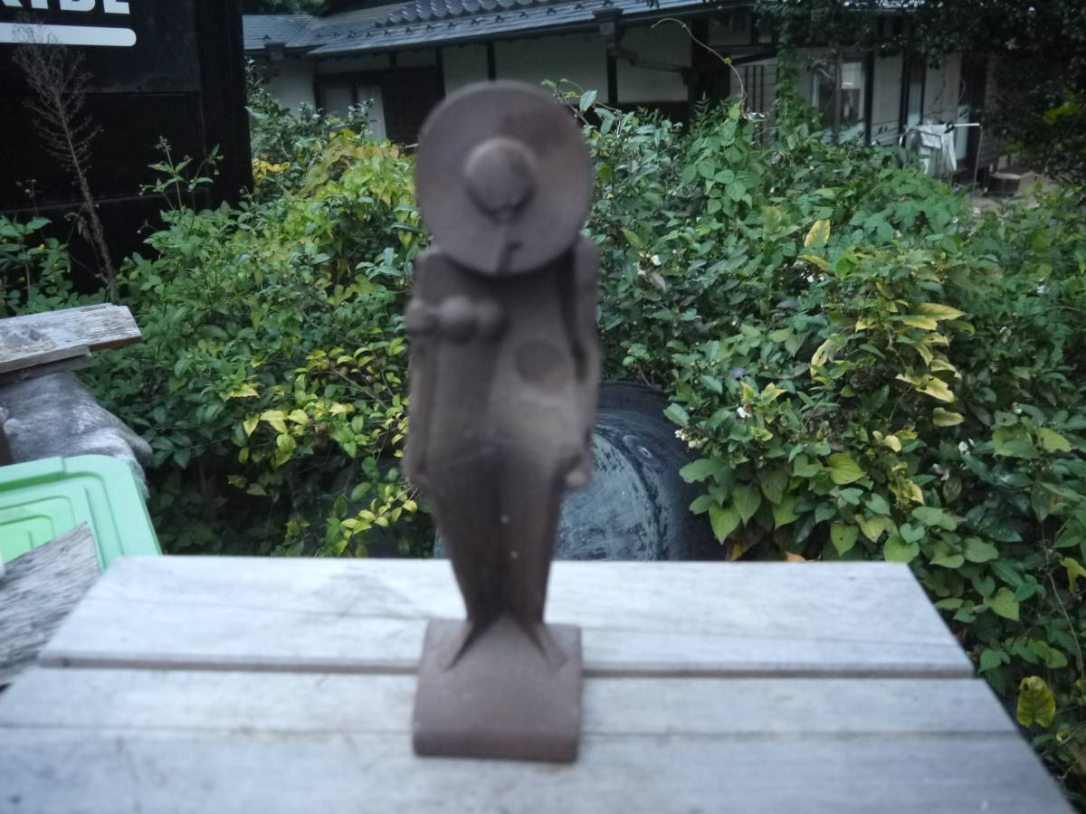 【H31019】オブジェ 鉄製 女性像 インテリア 置物 飾り 高さ24cm 重さ1.3kg 作者不明 アンティーク/ヴィンテージ