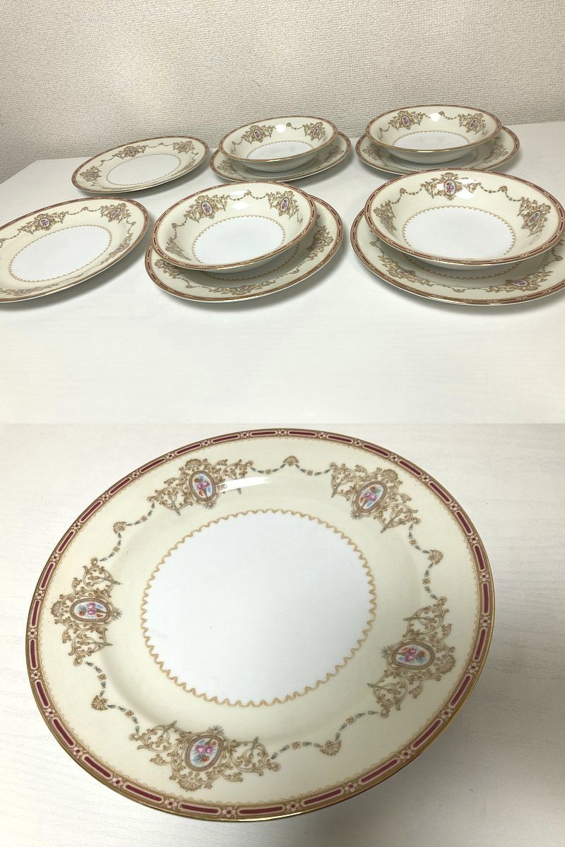 送料込み ■ ノリタケ 日本陶器 食器セット 金彩 皿 6枚 スープ皿 4枚 Noritake_画像3