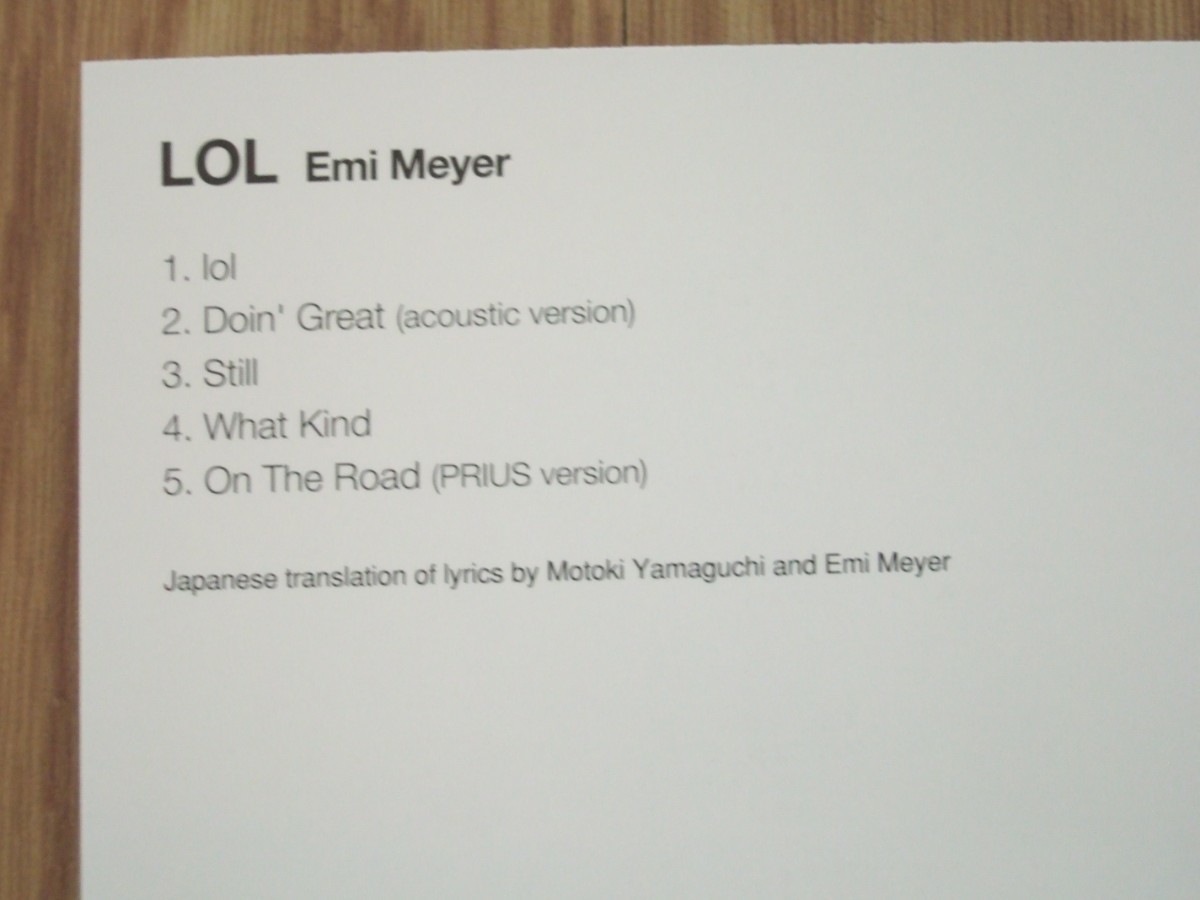 【CD】エミ・マイヤー / LOL EP_画像2