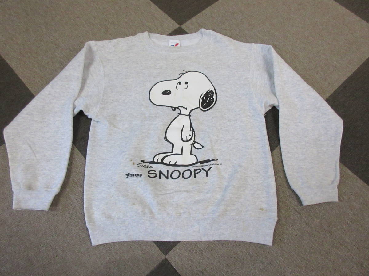 80s90s ARTEX USA製 スヌーピー スウェット M グレー Snoopy Schulz ピーナッツ ヴィンテージ オールド トレーナー アメコミ アニメ_画像1