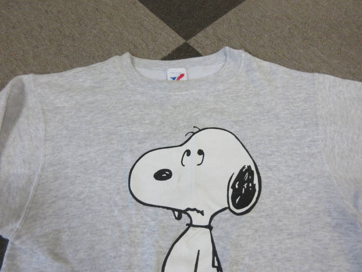 80s90s ARTEX USA製 スヌーピー スウェット M グレー Snoopy Schulz ピーナッツ ヴィンテージ オールド トレーナー アメコミ アニメ_画像6