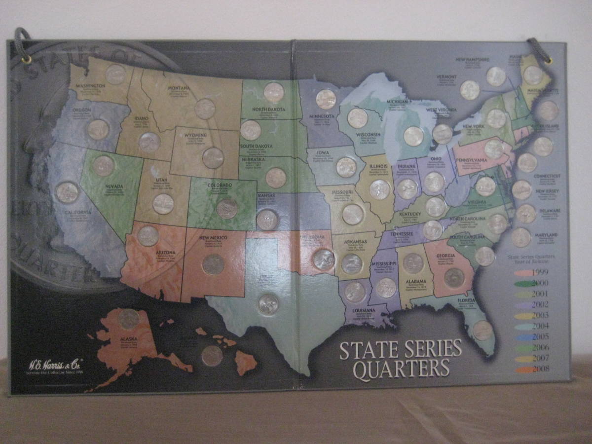 State Quarters Map - Us State Quarter Collector's Map ハードカバー の画像2