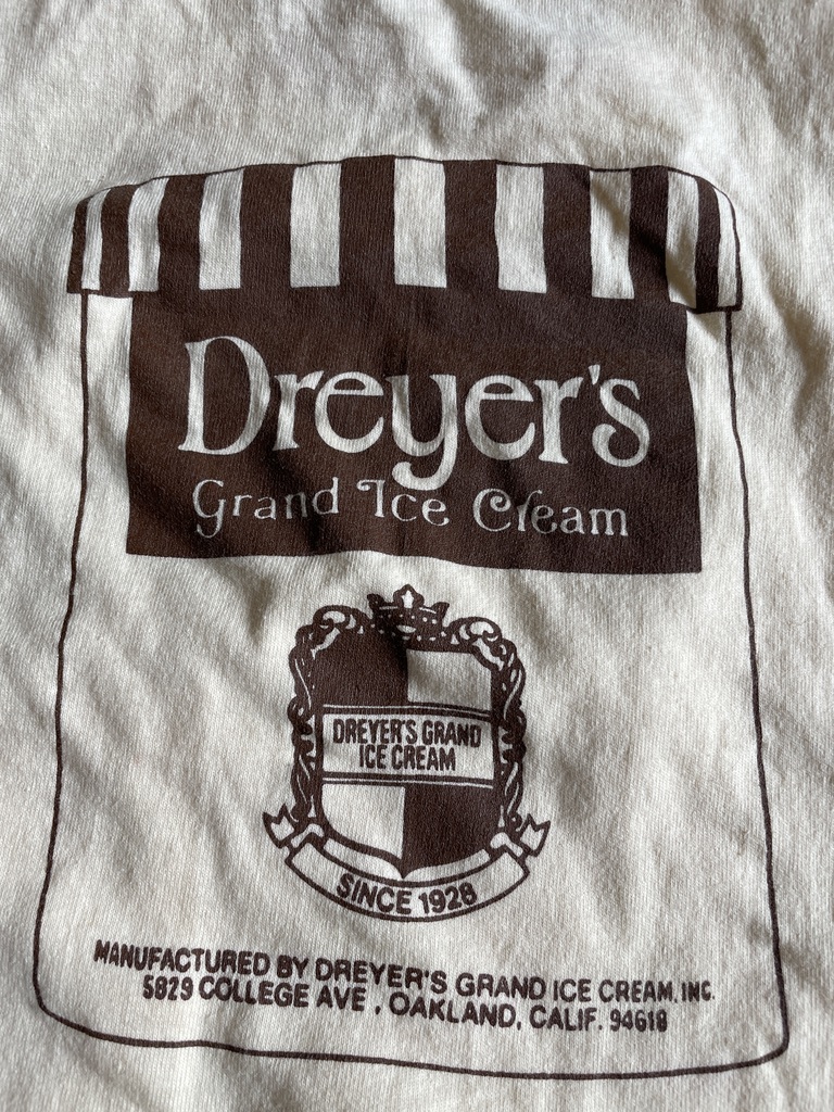 ビンテージ ドライヤーズ グランド アイスクリーム ポケット Tシャツ Dreyer's Grand Ice Cream M カリフォルニア 80's ベージュ ソフト