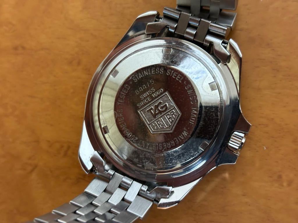 OH済み!! タグホイヤー　TAGHEUER ダイバー　プロフェッショナル　200m 844／5 中古　自動巻き_裏蓋保護シールあり