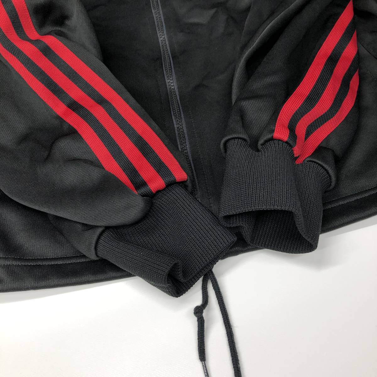 90s 00s アディダス adidas トラックジャケット ジャージ ブラック レッド Lサイズ RO131