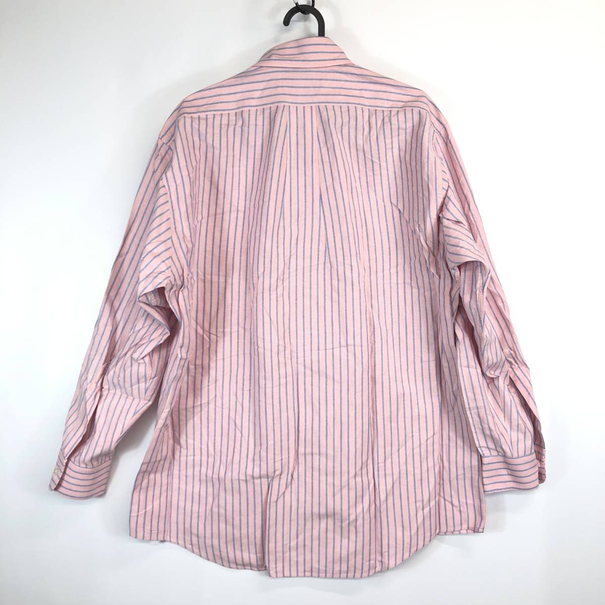 90s USA製 L.L.BEAN エルエルビーン 長袖ボタンダウンシャツ 16-32サイズ コットン 薄ピンクストライプ