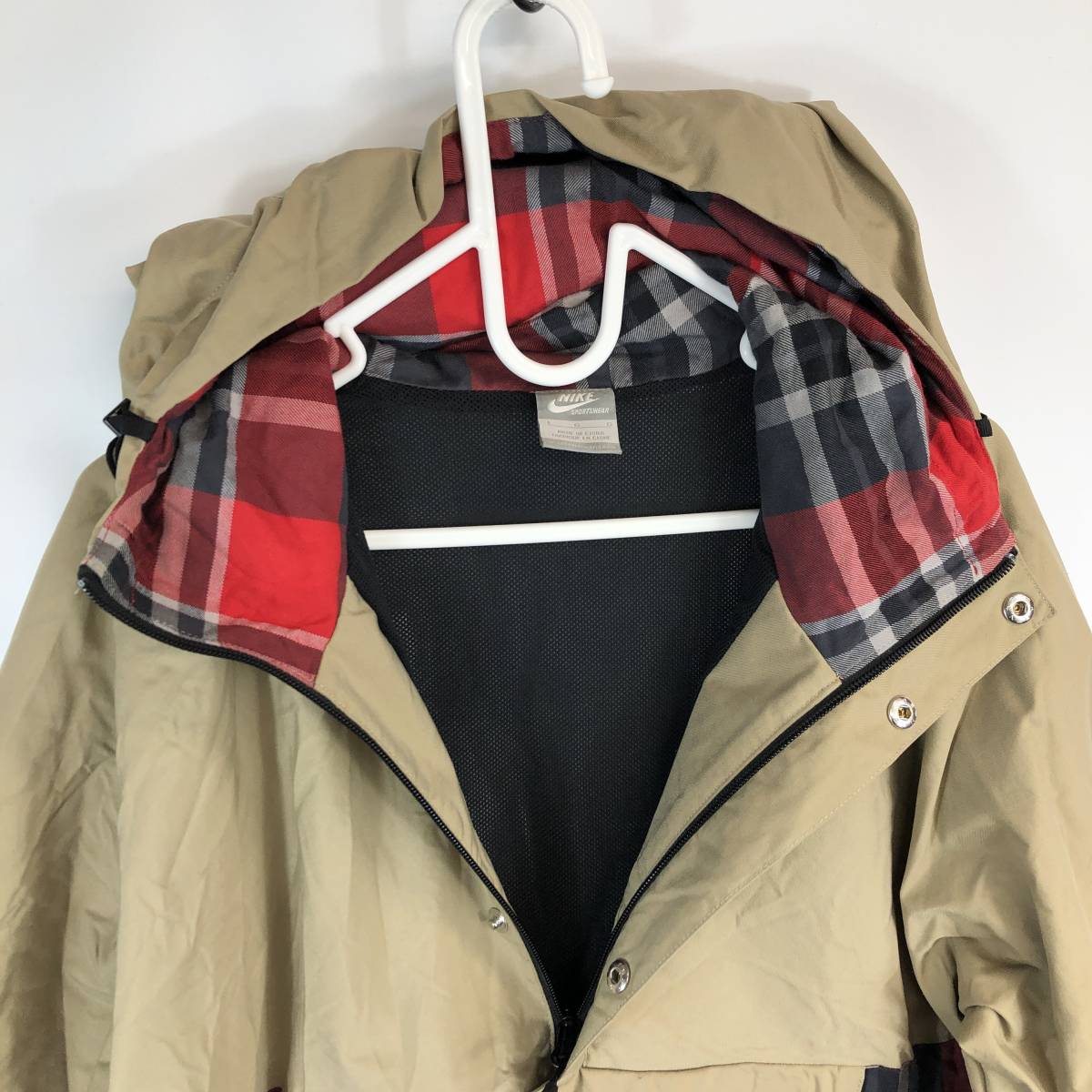 00s NIKE ナイキ アノラックパーカー ナイロン×コットンチェック 00s NIKE ナイキ アノラックパーカー ナイロン×コットンチェック