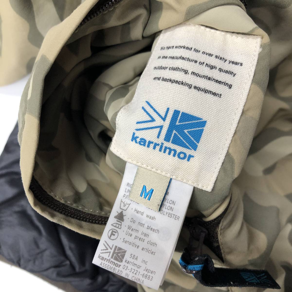 カリマー Karrimor Gecko Parka リバーシブル 中綿パーカー ブラック 迷彩 Mサイズ 1703M-151_画像5