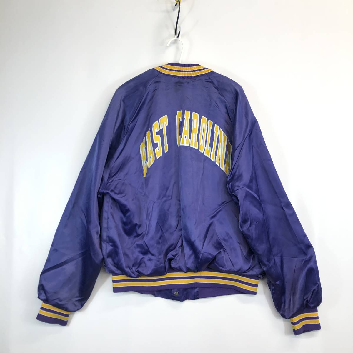 90s USA製 CHALK LINE (チョークライン) スタジャン パープル ナイロン Lサイズ East Carolina University