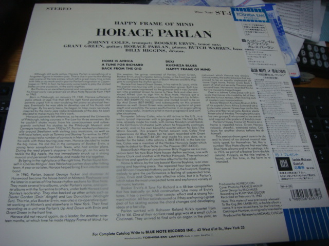 HORACE PARLAN HAPPY FRAME OF MIND 東芝 BLUE NOTE ザ4000番台コレクション LP ハッピー フレイム オブ マインド ホレス パーラン_画像3