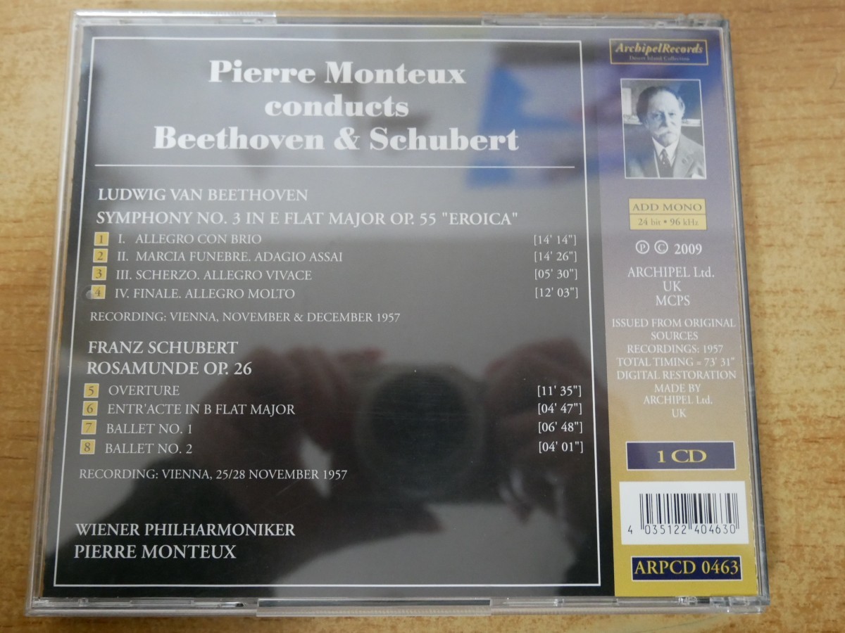 CDk-3752 WIENER PHILHARMONIKER , PIERRE MONTEUX / Pierre Monteux conducts Beethoven & Schubert_画像2